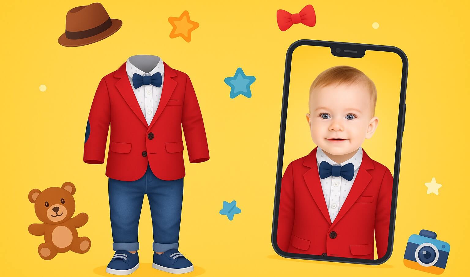 Dress My Boy App – Baby Boy Photo Suit Editor Interface